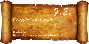 Forgács Ernő névjegykártya