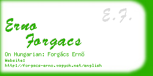 erno forgacs business card